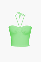 Basic Halter Neck Ruched Cami Top