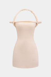 Braided Twist Halter Neck Mini Dress
