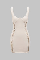 Braided Cut Out Sleeveless Mini Dress