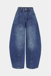 Denim Pocket Barrel Jeans