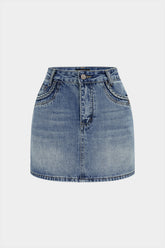 Denim Braided Pocket Skirt