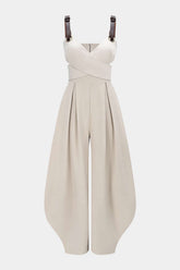 Crossed Cut Out V-Neck Sleeveless Jumpsuit