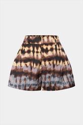 Abstract Tie Dye Print Satin Shorts