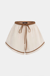Contrast Binding Tie-Up Shorts