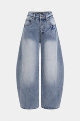 Denim Pocket Wide Leg Jeans