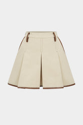 Contrast Pleated Mini Skirt