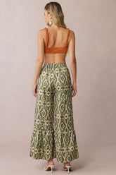 Bohemian Print High Waist Wide Leg Pants