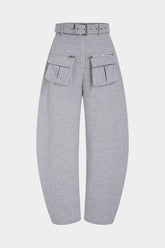 Belted Zipper Pocket Pants