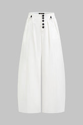 Button Wide Leg Pants