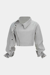 Asymmetrical Zipper Long-Sleeve Shirt