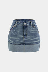 Denim Washed Pocket Skirt