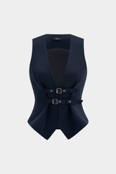 Deep V-Neck Buckle Tank Top