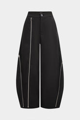 Asymmetrical Zipper Wide Leg Pants