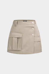 Asymmetrical Pocket Mini Skirt
