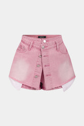 Denim Button Pocket Shorts