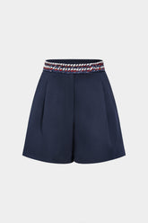 Contrast Trim Wide Leg Shorts