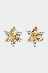 Alloy Contrast 3D Flower Earrings