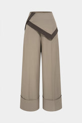 Contrast Trim Asymmetrical Pants