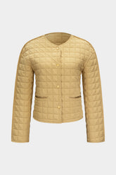 Button Plaid Puffer