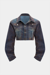 Denim Button Shoulder Pads Outerwear