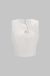 Cut Out Asymmetrical Zipper Tank Top