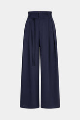 Belted High Waist Wide Leg Pants