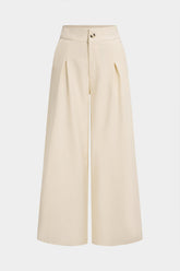 Button Wide-Leg Pants