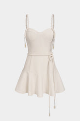 Bustier Belted Braided Slip Sleeveless Mini Dress