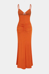 Draped Cowl Neck Sleeveless Maxi Dress