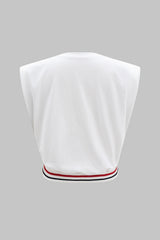 Car Print  Round Neck Sleeveless T-Shirt