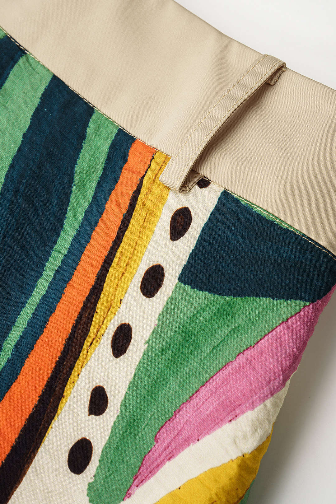 Artistic Print Patchwork Zipper Shorts