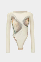 Abstract Print Long-Sleeve Bodysuit