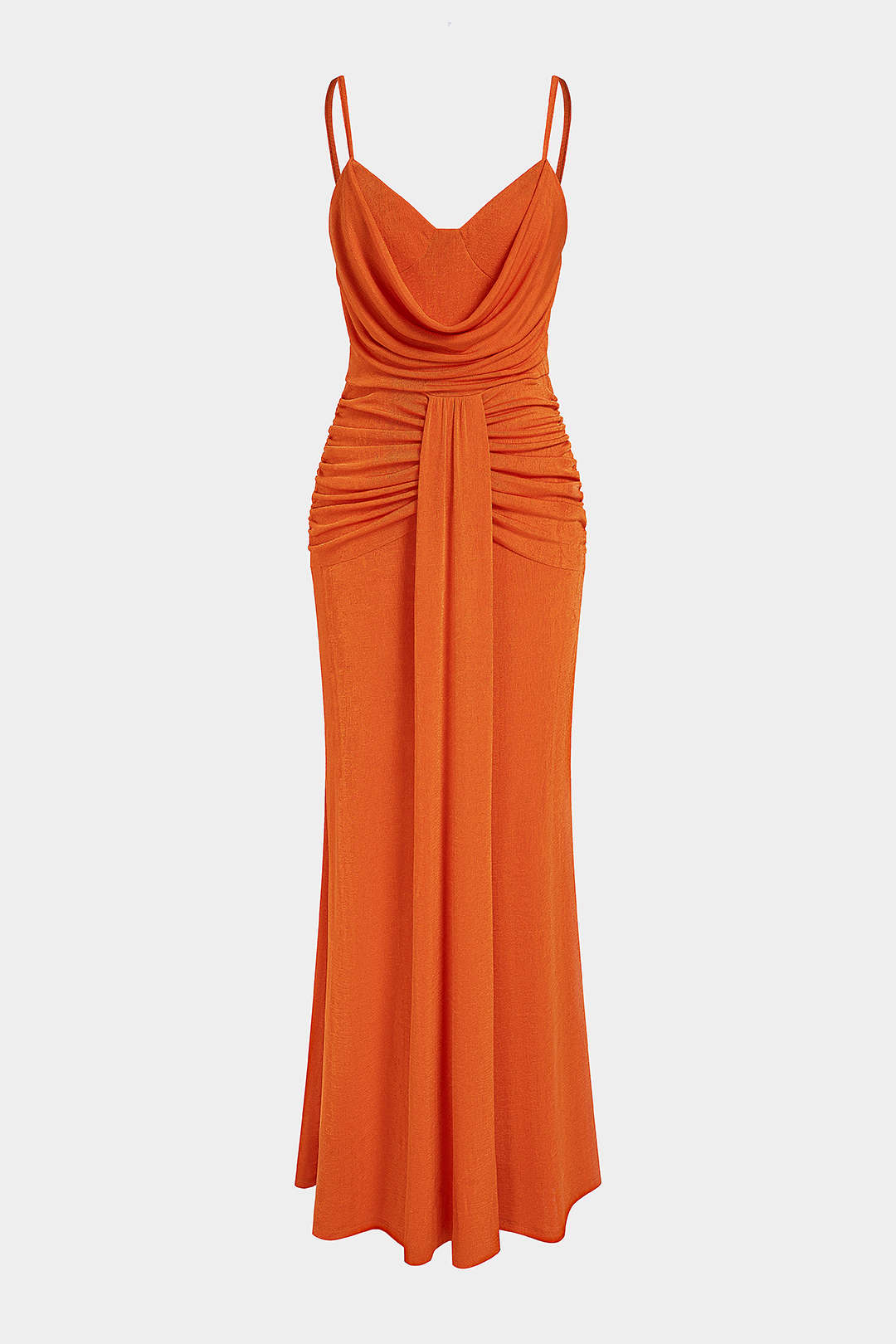 Draped Cowl Neck Sleeveless Maxi Dress