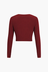 Crossed Sweater Long-Sleeve Top