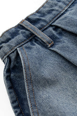 Denim Puff Hem Mini Skirt