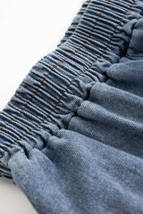 Denim Zipper Tube Top And Jeans Set