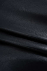 Asymmetrical Ruched Faux Leather Mini Skirt