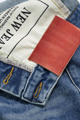 Denim Asymmetrical Pocket Skirt