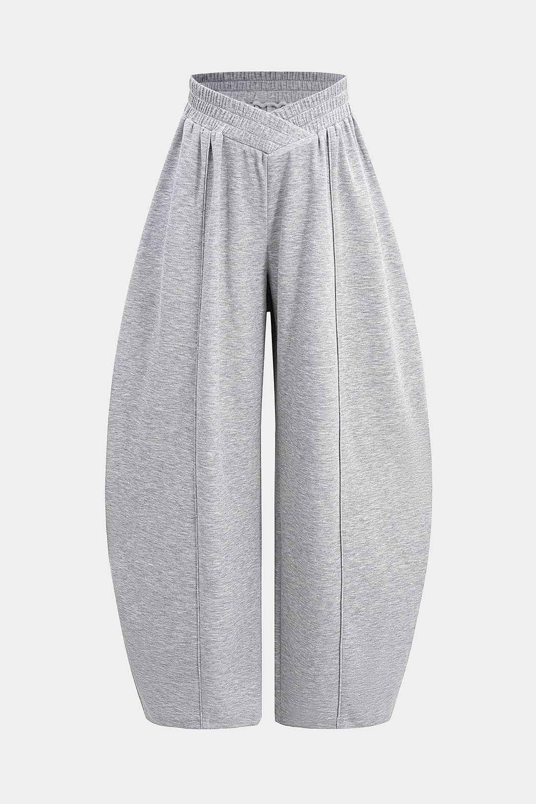 Crossed Shirred Waist Barrel Pants