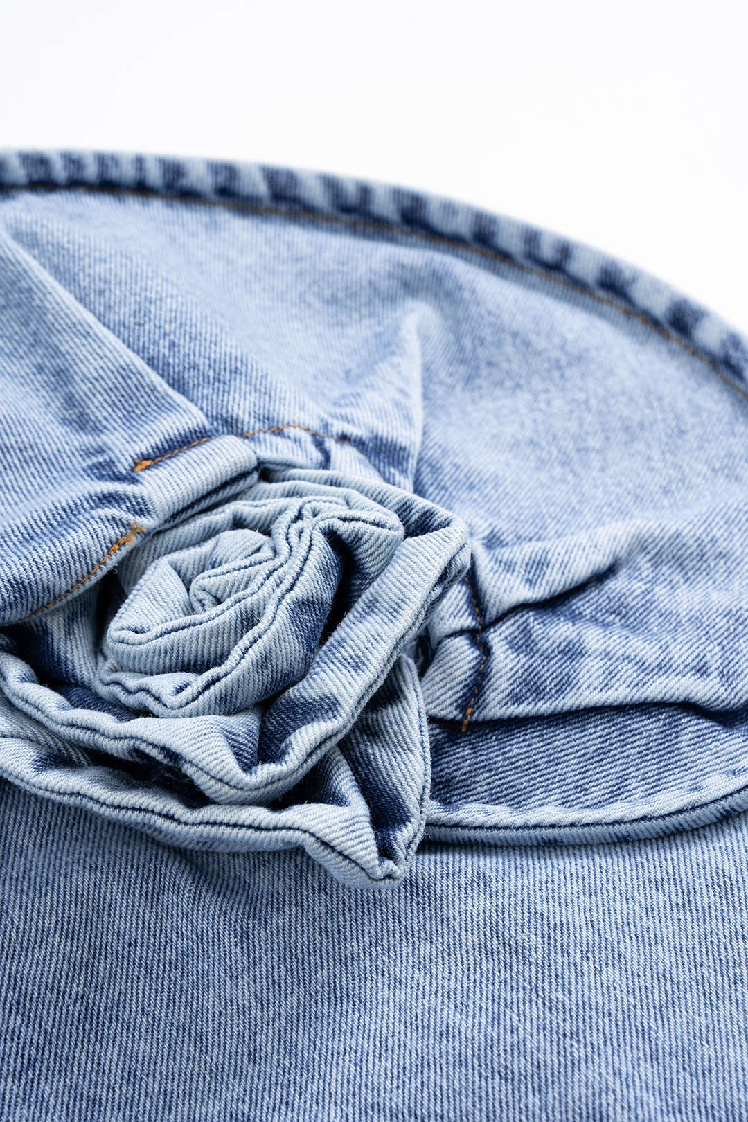 Denim 3D Rotating Rose Shape Mini Skirt
