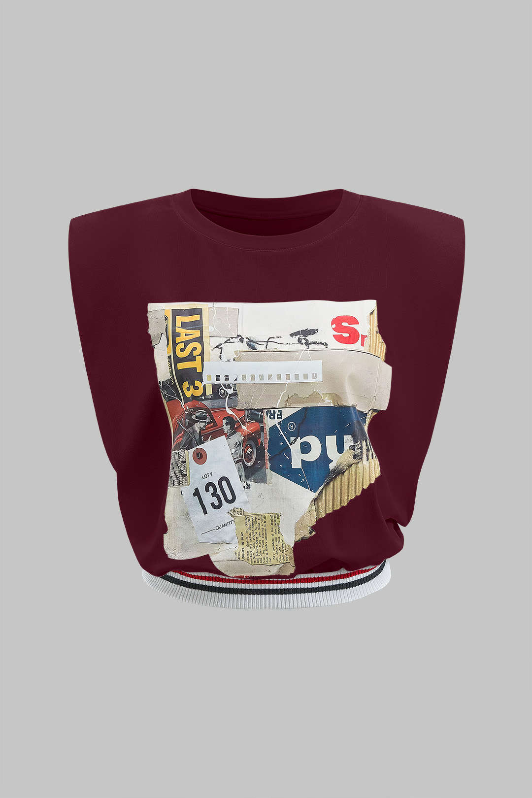Car Letter Digital Pattern Print Loose Sleeveless T-Shirt