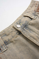 Dirty Denim Wide Leg Barrel Jeans