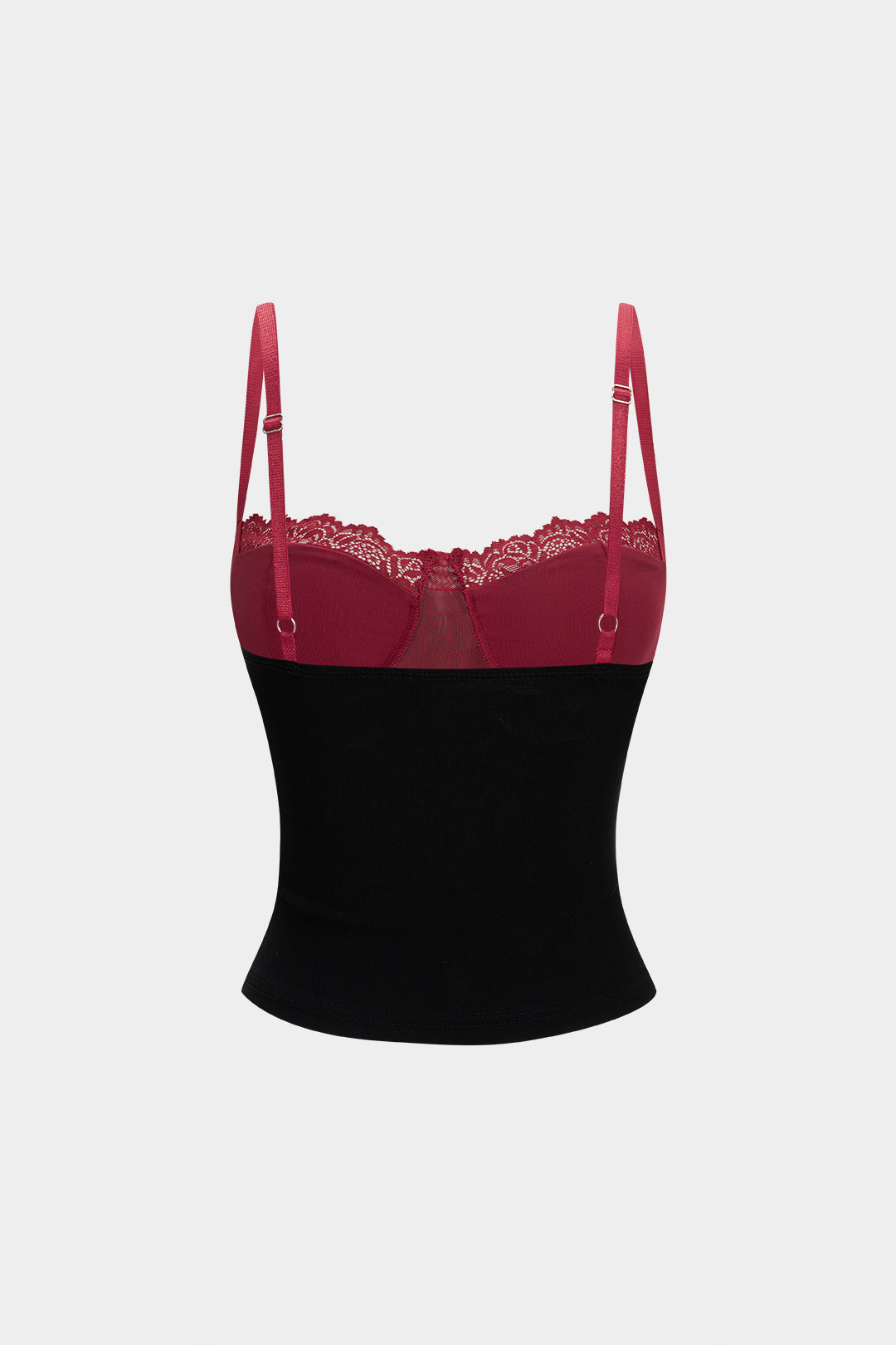 Contrast Lace Trim Backless Cami Top