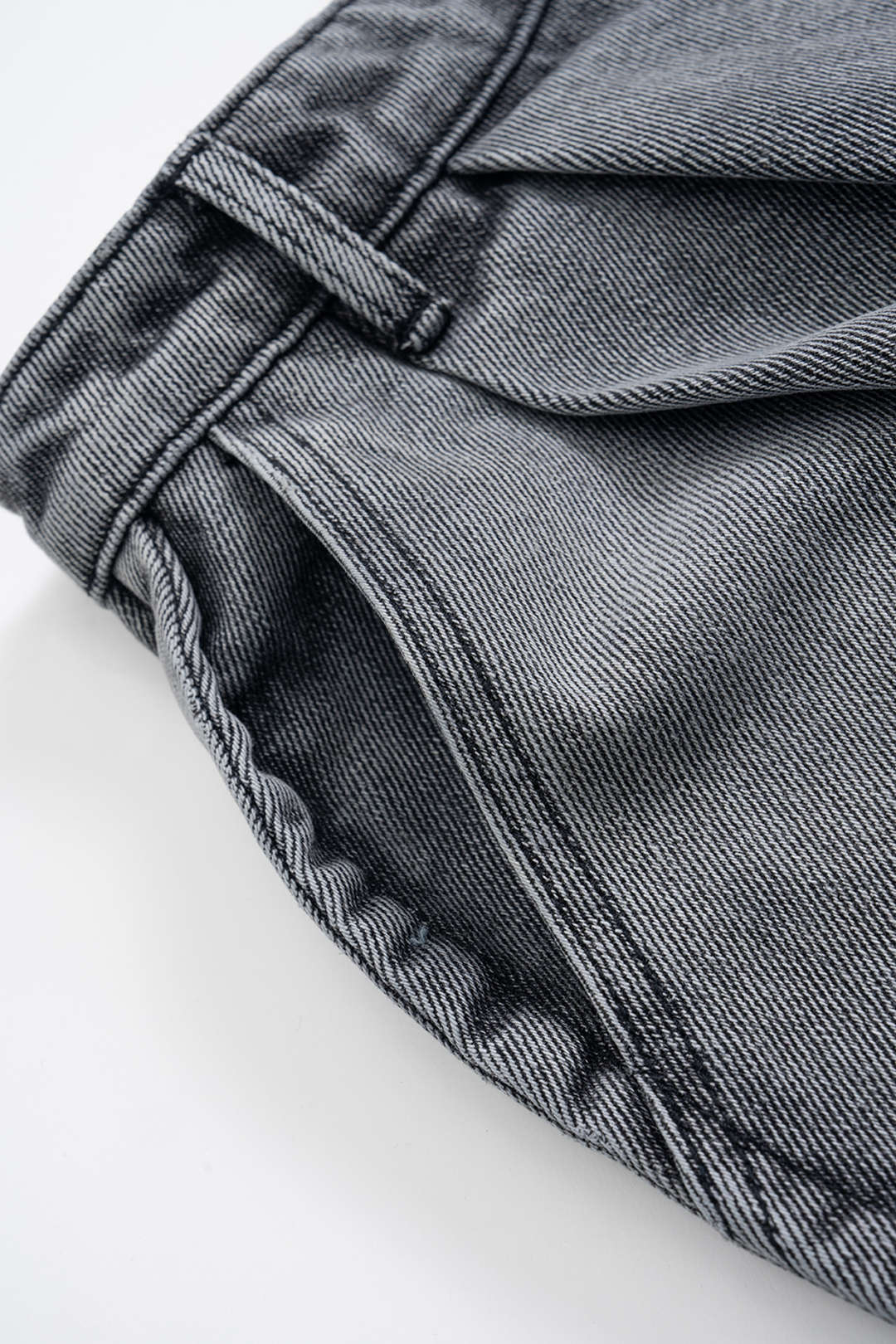 Denim Puff Hem Mini Skirt