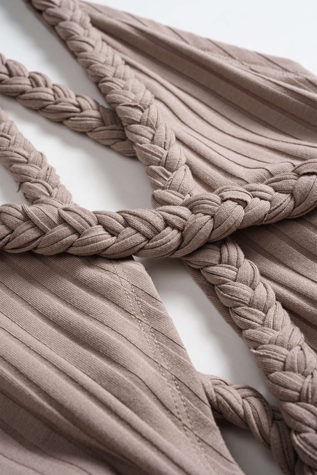 Asymmetrical Braided Backless Sleeveless Maxi Dress
