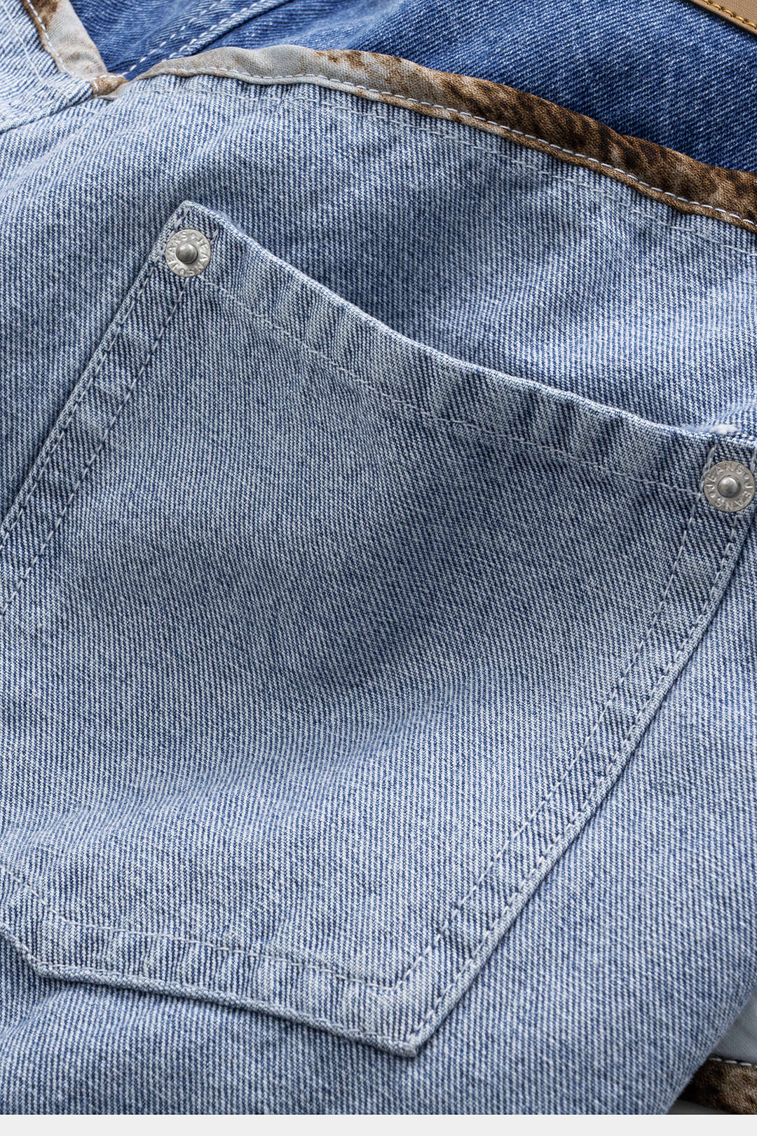 Denim Ruched Pocket Wide Leg Barrel Jeans