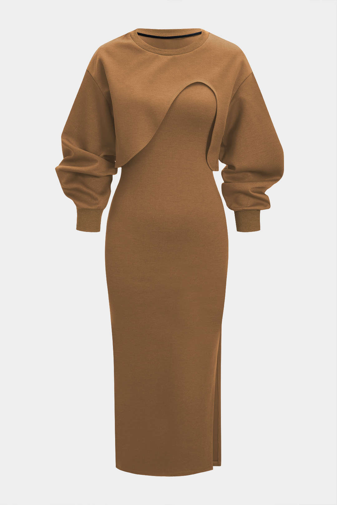 Asymmetrical Long-Sleeve Top And Sleeveless Dress Set