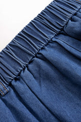 Denim Button Tie Shirt And Jeans Set
