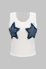 Denim Patchwork Tank Top