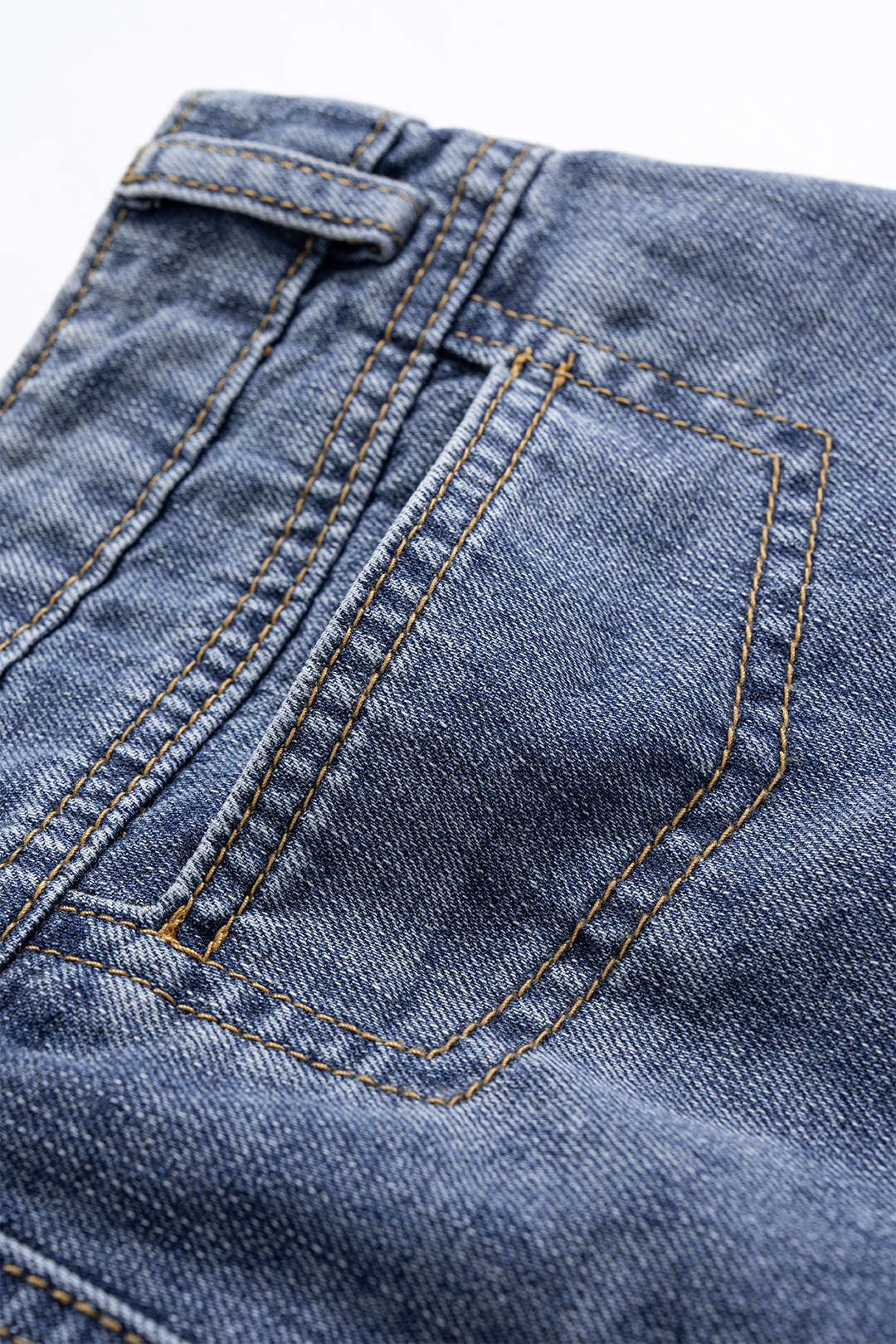 Denim Mesh Patchwork Frayed Ruched Ruffle Slit Skirt
